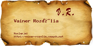 Vainer Rozália névjegykártya